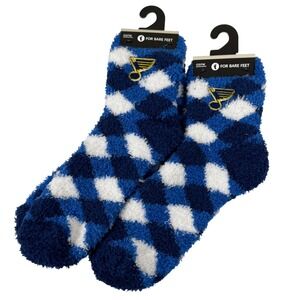 St Louis Blues NHL Fuzzy Socks One Size Fits Most Royal‎ Blue White Men Women